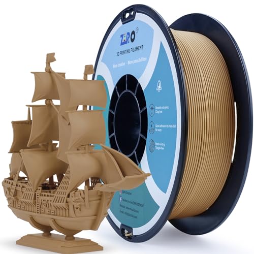 ZIRO Matte PLA Filament 1.75mm, 1kg 3D Drucker Filament, High Toughness PLA, Dimensional Accuracy +/- 0.03mm, Holz von ZIRO