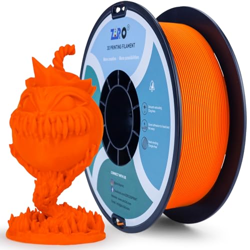 ZIRO Matte PLA Filament 1.75mm, 1kg 3D Drucker Filament, High Toughness PLA, Dimensional Accuracy +/- 0.03mm, Orange von ZIRO