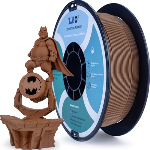 ZIRO Matte PLA Filament 1.75mm, 1kg 3D Drucker Filament, High Toughness PLA, Dimensional Accuracy +/- 0.03mm, Schokolade von ZIRO