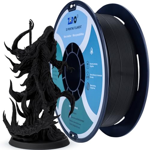 ZIRO Matte PLA Filament 1.75mm, 1kg 3D Drucker Filament, High Toughness PLA, Dimensional Accuracy +/- 0.03mm, Schwarz von ZIRO