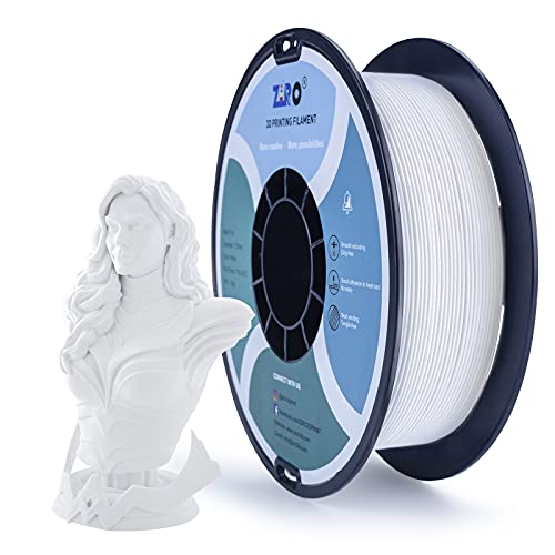 ZIRO Matte PLA Filament 1.75mm, 1kg 3D Drucker Filament, High Toughness PLA, Dimensional Accuracy +/- 0.03mm, Weiß von ZIRO