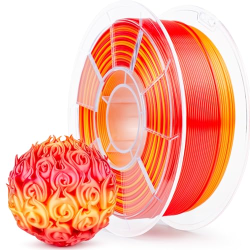 ZIRO Multicolor Filament 1.75mm PLA, Seide Fast Color Change 3D Drucker Filament, Gradient Multicolor Filament, 1kg/2.2lb Spule, Passen die Meisten 3D Drucker, Persönlichkeit Serie - Leidenschaftlich von ZIRO