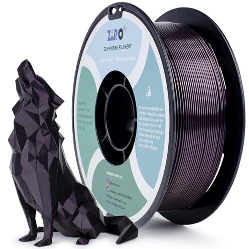 ZIRO 3D Drucker Filament Mystical Series 1.75mm PLA Filament, Glänzend Funkelndes PLA mit Feinerem Glitzer, 1kg/2.2lbs Spule, Passend für Die Meisten FDM 3D Drucker, Mitternachtsviolett von ZIRO