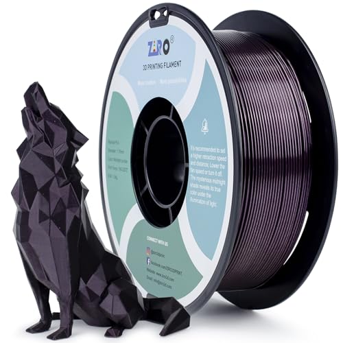 ZIRO 3D Drucker Filament Mystical Series 1.75mm PLA Filament, Glänzend Funkelndes PLA mit Feinerem Glitzer, 1kg/2.2lbs Spule, Passend für Die Meisten FDM FFF 3D Drucker, Mitternachtsviolett von ZIRO