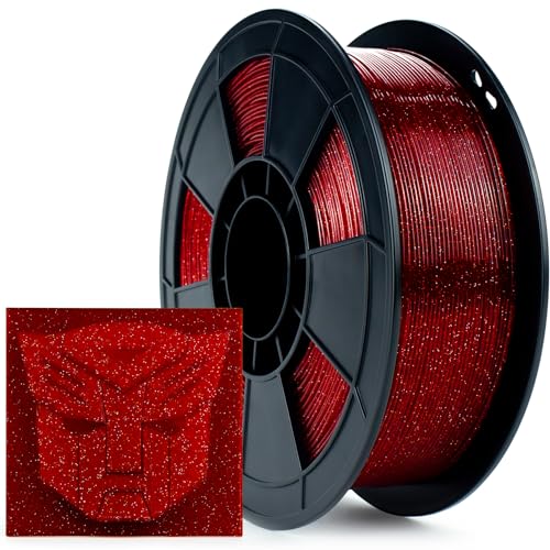 ZIRO PLA Filament 1.75mm 3D Drucker Filament PLA 1.75mm Twinkling Serie 1KG, Dimensional Accuracy +/- 0.03mm, Twinkling Rot von ZIRO