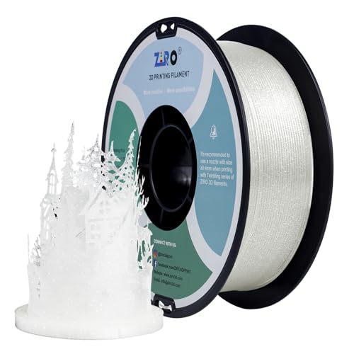 ZIRO PLA Filament 1.75mm 3D Drucker Filament PLA 1.75mm Twinkling Serie 1KG, Dimensional Accuracy +/- 0.03mm, Twinkling Transparent von ZIRO