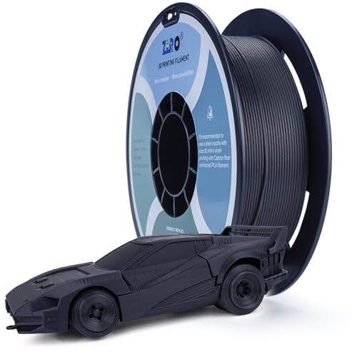 ZIRO PLA Kohlefaser 1.75mm 3D Drucker Filament Kohlefaser PLA 1.75mm 0.8kg Spule - Kohlefaser Schwarz von ZIRO