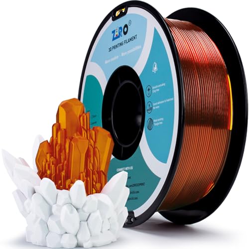 ZIRO PLA Filament 1.75mm, Transluzentes 3D Drucker Filament Kompatibel mit Den Meisten FDM 3D Druckern, 1KG(2.2lbs) Spule, Maßgenauigkeit +/- 0.03mm, Transluzentes Caramel von ZIRO