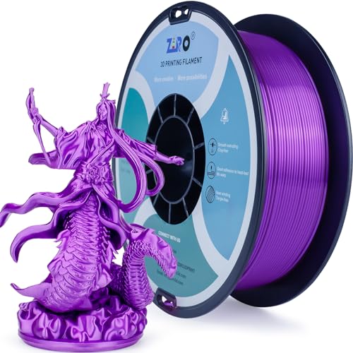 ZIRO Seide PLA 1.75mm Filament, 3D Drucker Filament der Seide PLA Serie 1.75mm 1kg, Durchmessertoleranz bei +/-0.03mm, Lila von ZIRO