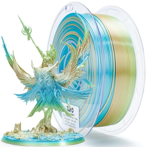 ZIRO Silk Multicolor 3D Drucker Filament, Seide Regenbogen PLA Filament 1.75mm, Schnelles Gefälle PLA 1kg für Die Meisten 3D Drucker, Maßgenauigkeit +/-0.03mm, Waldglanz von ZIRO