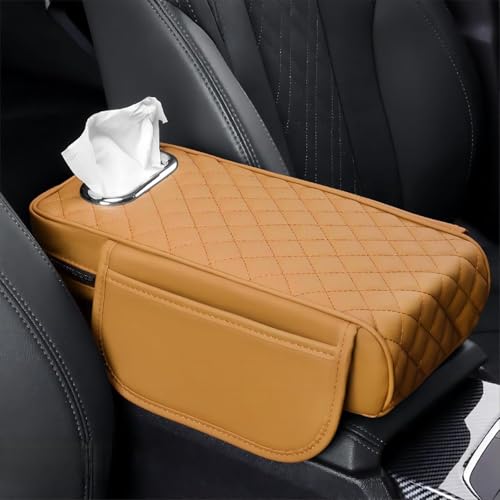 ZIRTUS Auto-Armlehnen-Kissen für BMW 4er Gran Coupe/Series-4 M4 / i4 | 420i 420d 430i M440i xDRIVE Gran Coupe eDRIVE-40 M50 | 5-Doors, Mittelkonsole Auto Armlehnenschoner, G Yellow von ZIRTUS
