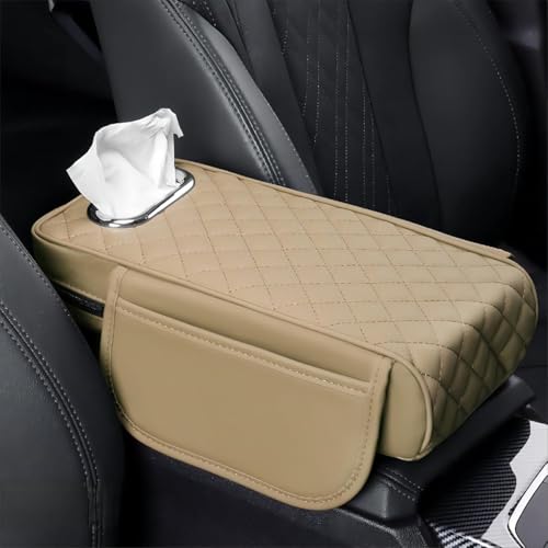 ZIRTUS Auto-Armlehnen-Kissen für BMW 4er Gran Coupe/Series-4 M4 / i4 | 420i 420d 430i M440i xDRIVE Gran Coupe eDRIVE-40 M50 | 5-Doors, Mittelkonsole Auto Armlehnenschoner,A Beige von ZIRTUS