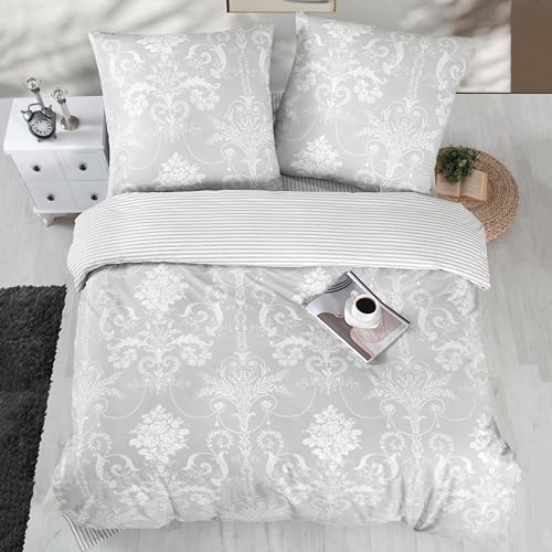 ZIRVEHOME Bettwäsche 155x220 cm. 2-teilig Set 100% Baumwolle Bettbezug 155x 220cm Kissenbezug 80x80cm Renforcé Bettwäsche-Sets 155x220 mit Reißverschluss Alone V1 von ZIRVEHOME