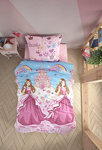 ZIRVEHOME Kinder Bettwäsche 135x200 cm, 100% Baumwolle, Mit Reißverschluss (Elinor, 135 x 200 cm) von ZIRVEHOME