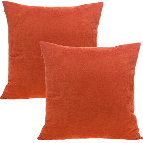 ZIRVEHOME Kissenbezug Dekorative Kissenhülle 2er Set, 40x40 cm Orange von ZIRVEHOME