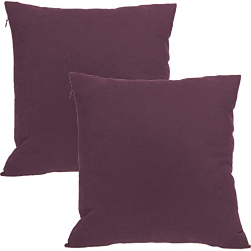 ZIRVEHOME Kissenbezug Dekorative Kissenhülle 2er Set 45x45 cm Pflaume von ZIRVEHOME