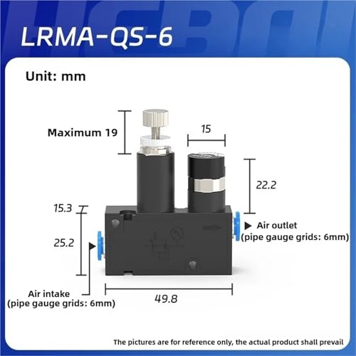 Pneumatic Micro Pressure Regulating Valve RVUM4-4 RVUM6-6 Air Pressure Regulating ValveSmall LRMA-QS-4 LRMA-QS-6(LRMA-QS-6) von ZIRXPODSE