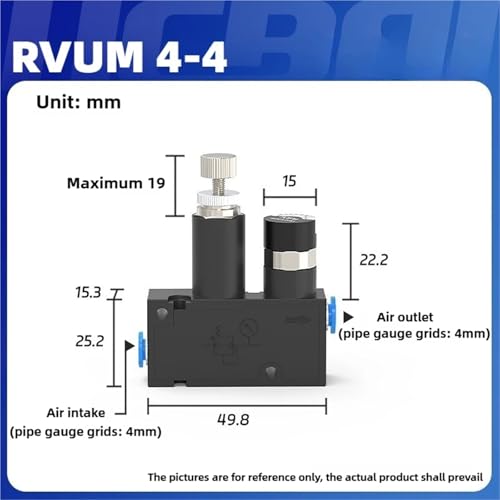 Pneumatic Micro Pressure Regulating Valve RVUM4-4 RVUM6-6 Air Pressure Regulating ValveSmall LRMA-QS-4 LRMA-QS-6(RVUM 4-4) von ZIRXPODSE