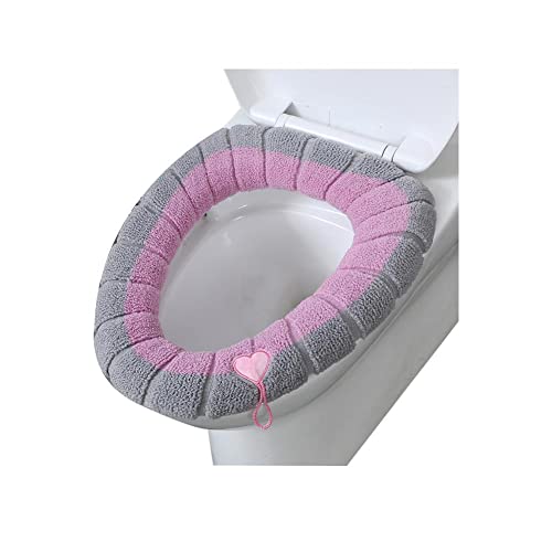 ZIRYXQ WC Badezimmer Toilettenauflage Winter Warm Toilette Schließhocker Griff mit dickerem Kissenwärmer Waschbarer Bezug Deckel Weich von ZIRYXQ