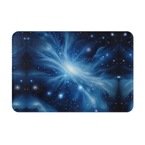 Fußmatte mit blauem Galaxie-Druck, ideal für verschiedene Haushaltsszenarien von ZISHAK