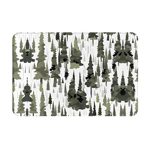 Fußmatte mit weißen Bäumen, Camouflage-Muster, ideal für verschiedene Haushaltsszenarien von ZISHAK