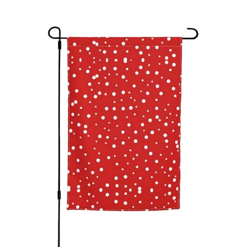Gartenflagge mit roten und weißen Punkten, für vier Jahreszeiten, Heimdekoration, verstärkt die Ästhetik Ihres Außenbereichs von ZISHAK