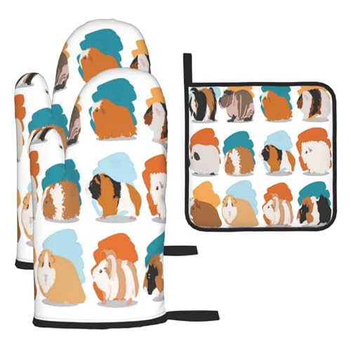 Meerschweinchen-Illustration, außergewöhnliche Ofenhandschuhe und Topflappen, Set - die besten isolierten Handschuhe mit Topflappen Meerschweinchen-Illustration, außergewöhnliche Ofenhandschuhe und Topflappen, Set - die besten isolierten Handschuhe mit Topflappen von ZISHAK