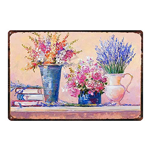 ZISITA Blumen Schilder Metallplakette Gärten Wand Pub Restaurant Home Bauernhaus Dekor 20x30cm von ZISITA