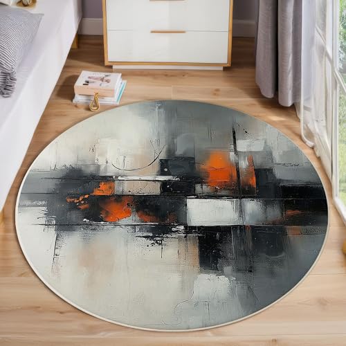 Farbverlauf Aquarell Kurzflor Teppich Rund, Moderne Abstraktion Wohnzimmerteppich, Grau Runder Teppich 120cm Round Eingangsbereich Waschbar Weich for Wohnzimmer Schlafzimmer Studie Heimbüro Farbverlauf Aquarell Kurzflor Teppich Rund, Moderne Abstraktion Wohnzimmerteppich, Grau Runder Teppich 120cm Round Eingangsbereich Waschbar Weich for Wohnzimmer Schlafzimmer Studie Heimbüro von ZISTRCBAO