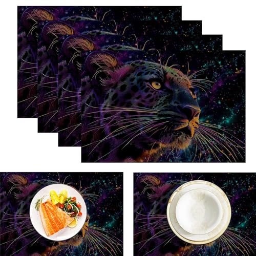 Galaxie-Leopard Platzsets 4er Set, Leinen Fantasy-Kunst Tischsets Waschbar Platzdeckchen Leinen Hitzebeständig Platzdeckchen Dekor Für Küche Speisetisch Restaurant Bauernhaus, Mehrfarbig 45x30cm Galaxie-Leopard Platzsets 4er Set, Leinen Fantasy-Kunst Tischsets Waschbar Platzdeckchen Leinen Hitzebeständig Platzdeckchen Dekor Für Küche Speisetisch Restaurant Bauernhaus, Mehrfarbig 45x30cm von ZISTRCBAO