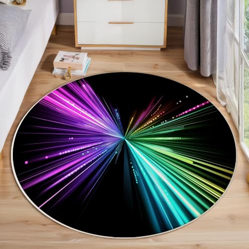 Lila Blaues Licht Kurzflor Teppich Rund, Moderne Abstrakte Wohnzimmerteppich, Mehrfarbig Runder Teppich 60cm Round Eingangsbereich Waschbar Weich for Wohnzimmer Schlafzimmer Studie Heimbüro Lila Blaues Licht Kurzflor Teppich Rund, Moderne Abstrakte Wohnzimmerteppich, Mehrfarbig Runder Teppich 60cm Round Eingangsbereich Waschbar Weich for Wohnzimmer Schlafzimmer Studie Heimbüro von ZISTRCBAO