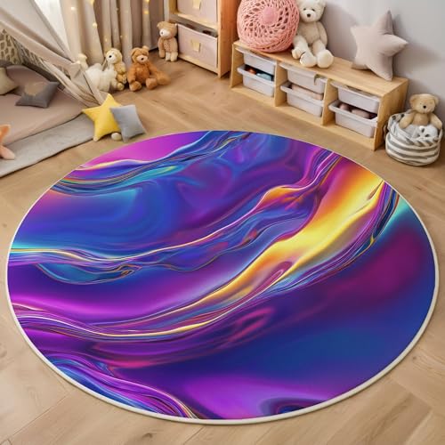 Lila Farbverlaufsmarmor Kurzflor Teppich Rund, Digitaler Kunststil Wohnzimmerteppich, Lila Runder Teppich 60cm Round Eingangsbereich Waschbar Weich for Wohnzimmer Schlafzimmer Studie Heimbüro Lila Farbverlaufsmarmor Kurzflor Teppich Rund, Digitaler Kunststil Wohnzimmerteppich, Lila Runder Teppich 60cm Round Eingangsbereich Waschbar Weich for Wohnzimmer Schlafzimmer Studie Heimbüro von ZISTRCBAO