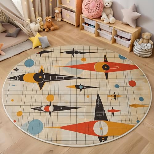 Raumschiffstreifen Kurzflor Teppich Rund, Moderne Mitte Des Jahrhunderts Wohnzimmerteppich, Braun Runder Teppich 100cm Round Eingangsbereich Waschbar Weich for Wohnzimmer Schlafzimmer Studie Heimbüro Raumschiffstreifen Kurzflor Teppich Rund, Moderne Mitte Des Jahrhunderts Wohnzimmerteppich, Braun Runder Teppich 100cm Round Eingangsbereich Waschbar Weich for Wohnzimmer Schlafzimmer Studie Heimbüro von ZISTRCBAO