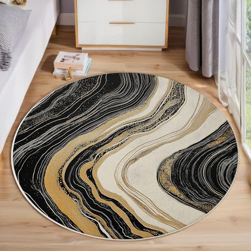 Schwarzgoldmarmor Rutschfest Runder Teppich 60cm, Moderner Luxus Runder Teppich Wohnzimmer, Schwarzes Gold Dekoration Teppiche Weich Waschbar Für Zuhause Bodenmatte Schlafzimmer Dekorativer Teppiche Schwarzgoldmarmor Rutschfest Runder Teppich 60cm, Moderner Luxus Runder Teppich Wohnzimmer, Schwarzes Gold Dekoration Teppiche Weich Waschbar Für Zuhause Bodenmatte Schlafzimmer Dekorativer Teppiche von ZISTRCBAO