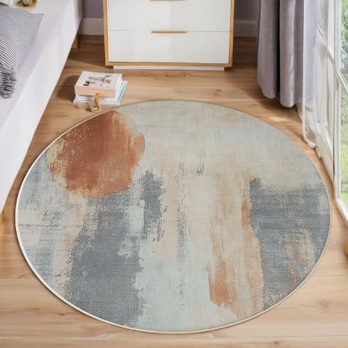 Vintage Aquarell Graffiti rutschfest Runder Teppich 120cm, Moderne Abstraktion Runder Teppich Wohnzimmer, Hellgrau Dekoration Weich Waschbar Für Zuhause Bodenmatte Schlafzimmer Dekorativer Vintage Aquarell Graffiti rutschfest Runder Teppich 120cm, Moderne Abstraktion Runder Teppich Wohnzimmer, Hellgrau Dekoration Weich Waschbar Für Zuhause Bodenmatte Schlafzimmer Dekorativer von ZISTRCBAO