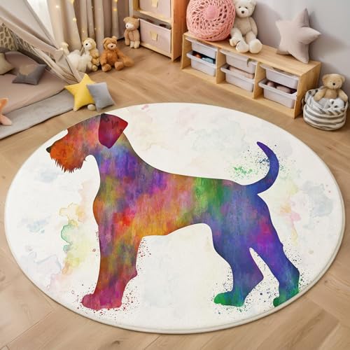 ZISTRCBAO Aquarell Graffiti Hund Tier Rund Teppich, Moderne Kunst Waschbarer Wohnzimmer Sofa Teppich Kurzflor Couchtischmatte, Mehrfarbig Rund 120cm Teppiche Für Schlafzimmer Esszimmer Küche Innen ZISTRCBAO Aquarell Graffiti Hund Tier Rund Teppich, Moderne Kunst Waschbarer Wohnzimmer Sofa Teppich Kurzflor Couchtischmatte, Mehrfarbig Rund 120cm Teppiche Für Schlafzimmer Esszimmer Küche Innen von ZISTRCBAO