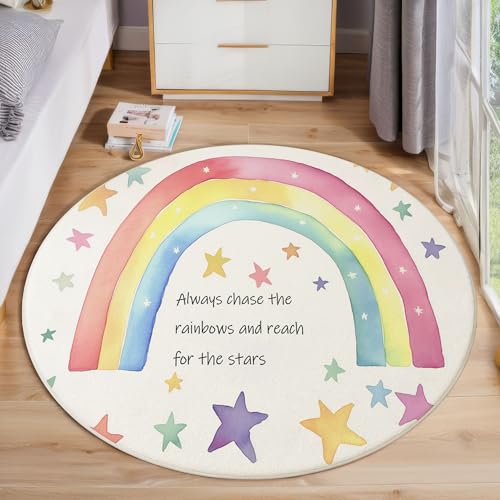 ZISTRCBAO Aquarell Regenbogensterne Kurzflor Teppich Rund, Süß Einfach Wohnzimmerteppich, Weiß Runder Teppich 80cm Round Eingangsbereich Waschbar Weich for Wohnzimmer Schlafzimmer Studie Heimbüro ZISTRCBAO Aquarell Regenbogensterne Kurzflor Teppich Rund, Süß Einfach Wohnzimmerteppich, Weiß Runder Teppich 80cm Round Eingangsbereich Waschbar Weich for Wohnzimmer Schlafzimmer Studie Heimbüro von ZISTRCBAO