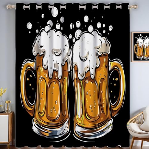 ZISTRCBAO Bierkrug Vorhänge 2er Pac H160xB80cm Verdunkelung Vorhang Mit ösen, Cartoon-Stil Vorhang Orange Farbe Weich Polyester Vorhänge Für Schlafzimmer Wohnzimmer ZISTRCBAO Bierkrug Vorhänge 2er Pac H160xB80cm Verdunkelung Vorhang Mit ösen, Cartoon-Stil Vorhang Orange Farbe Weich Polyester Vorhänge Für Schlafzimmer Wohnzimmer von ZISTRCBAO