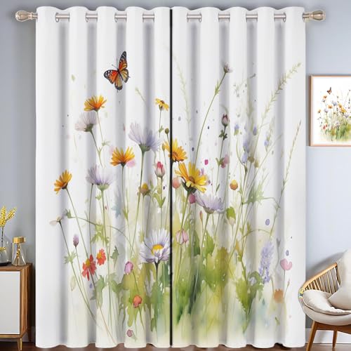 ZISTRCBAO Blumen Schmetterlinge Verdunkelungsvorhänge, Aquarellstil Thermisch Isoliert Fensterbehandlung Vorhänge Für Wohnzimmer Dekoration, Grün 2 Paneele H182xB91cm ZISTRCBAO Blumen Schmetterlinge Verdunkelungsvorhänge, Aquarellstil Thermisch Isoliert Fensterbehandlung Vorhänge Für Wohnzimmer Dekoration, Grün 2 Paneele H182xB91cm von ZISTRCBAO