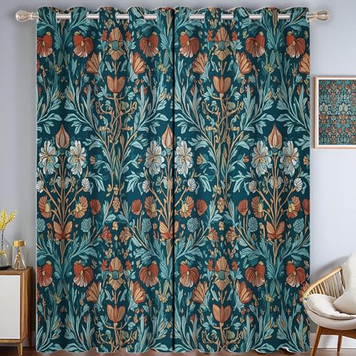 ZISTRCBAO Blumen Verdunkelungsvorhänge, Set Mit 2 Paneelen, H213xB137cm, Verdunkelungsvorhang Türkis, Jugendstil Vorhänge Für Wohnzimmer, Gästezimmer ZISTRCBAO Blumen Verdunkelungsvorhänge, Set Mit 2 Paneelen, H213xB137cm, Verdunkelungsvorhang Türkis, Jugendstil Vorhänge Für Wohnzimmer, Gästezimmer von ZISTRCBAO