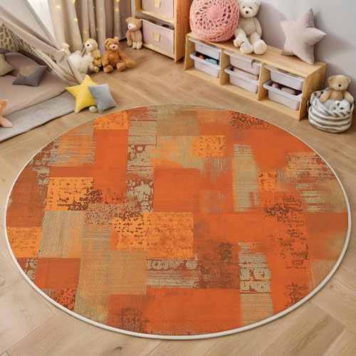 ZISTRCBAO Braune Graffiti Kurzflor Teppich Rund, Vintage Hdrawn Wohnzimmerteppich, Orange Runder Teppich 80cm Round Eingangsbereich Waschbar Weich for Wohnzimmer Schlafzimmer Studie Heimbüro ZISTRCBAO Braune Graffiti Kurzflor Teppich Rund, Vintage Hdrawn Wohnzimmerteppich, Orange Runder Teppich 80cm Round Eingangsbereich Waschbar Weich for Wohnzimmer Schlafzimmer Studie Heimbüro von ZISTRCBAO