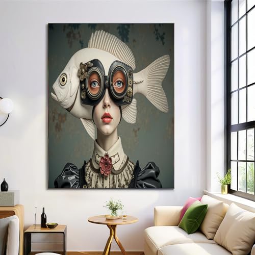 ZISTRCBAO Frau Mit Schutzbrille Bild Auf Leinwand 50×70 cm, Porträt Wohnzimmer Deko Wandbild Kunstdruck Auf Leinwand Bild Schlafzimmer über Bett Room Decor Geschenke, Grau ZISTRCBAO Frau Mit Schutzbrille Bild Auf Leinwand 50×70 cm, Porträt Wohnzimmer Deko Wandbild Kunstdruck Auf Leinwand Bild Schlafzimmer über Bett Room Decor Geschenke, Grau von ZISTRCBAO