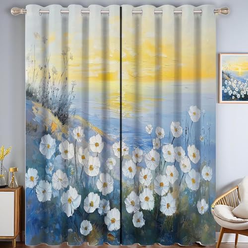 ZISTRCBAO Gänseblümchen Verdunkelungsvorhänge, Aquarellblumen Thermisch Isoliert Fensterbehandlung Vorhänge Für Wohnzimmer Dekoration, Weiß 2 Paneele H160xB80cm ZISTRCBAO Gänseblümchen Verdunkelungsvorhänge, Aquarellblumen Thermisch Isoliert Fensterbehandlung Vorhänge Für Wohnzimmer Dekoration, Weiß 2 Paneele H160xB80cm von ZISTRCBAO