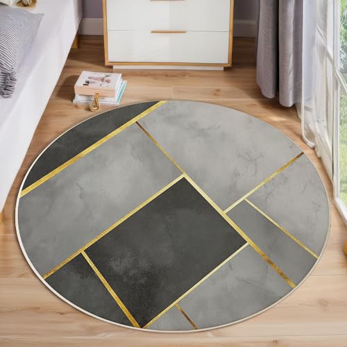 ZISTRCBAO Geometrischer Marmor Rund Teppich, Minimalismus Waschbarer Wohnzimmer Sofa Teppich Kurzflor Couchtischmatte, Grau Rund 100cm Teppiche Für Schlafzimmer Esszimmer Küche Innen ZISTRCBAO Geometrischer Marmor Rund Teppich, Minimalismus Waschbarer Wohnzimmer Sofa Teppich Kurzflor Couchtischmatte, Grau Rund 100cm Teppiche Für Schlafzimmer Esszimmer Küche Innen von ZISTRCBAO
