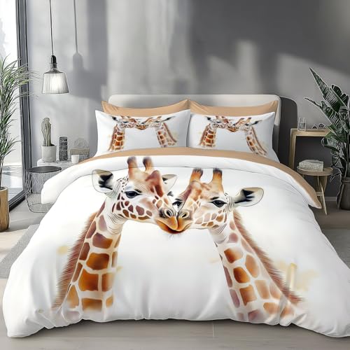ZISTRCBAO Giraffe BettwäSche 135 x 200 cm 2 Teilig, Aquarell Tier WendebettwäSche Weich Mikrofaser Atmungsaktiv Bettbezug Mit ReißVerschluss Und 1 Kissenbezug, Weiß ZISTRCBAO Giraffe BettwäSche 135 x 200 cm 2 Teilig, Aquarell Tier WendebettwäSche Weich Mikrofaser Atmungsaktiv Bettbezug Mit ReißVerschluss Und 1 Kissenbezug, Weiß von ZISTRCBAO