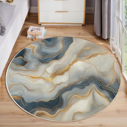 ZISTRCBAO Graugoldener Marmor rutschfest Runder Teppich 120cm, Fluid Art Runder Teppich Wohnzimmer, Grau Dekoration Teppiche Weich Waschbar Für Zuhause Bodenmatte Schlafzimmer Dekorativer Teppiche ZISTRCBAO Graugoldener Marmor rutschfest Runder Teppich 120cm, Fluid Art Runder Teppich Wohnzimmer, Grau Dekoration Teppiche Weich Waschbar Für Zuhause Bodenmatte Schlafzimmer Dekorativer Teppiche von ZISTRCBAO