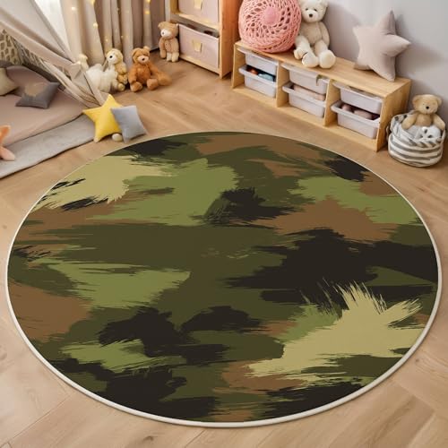 ZISTRCBAO Grüne Tarnung rutschfest Runder Teppich 60cm, Modern Einfach Runder Teppich Wohnzimmer, Olivgrün Dekoration Teppiche Weich Waschbar Für Zuhause Bodenmatte Schlafzimmer Dekorativer Teppiche ZISTRCBAO Grüne Tarnung rutschfest Runder Teppich 60cm, Modern Einfach Runder Teppich Wohnzimmer, Olivgrün Dekoration Teppiche Weich Waschbar Für Zuhause Bodenmatte Schlafzimmer Dekorativer Teppiche von ZISTRCBAO