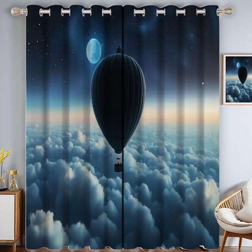 ZISTRCBAO Heißluftballon-Universum Verdunkelungsvorhänge, Fantasiehimmel Thermisch Isoliert Fensterbehandlung Vorhänge Für Wohnzimmer Dekoration, Dunkelblau 2 Paneele H182xB91cm ZISTRCBAO Heißluftballon-Universum Verdunkelungsvorhänge, Fantasiehimmel Thermisch Isoliert Fensterbehandlung Vorhänge Für Wohnzimmer Dekoration, Dunkelblau 2 Paneele H182xB91cm von ZISTRCBAO