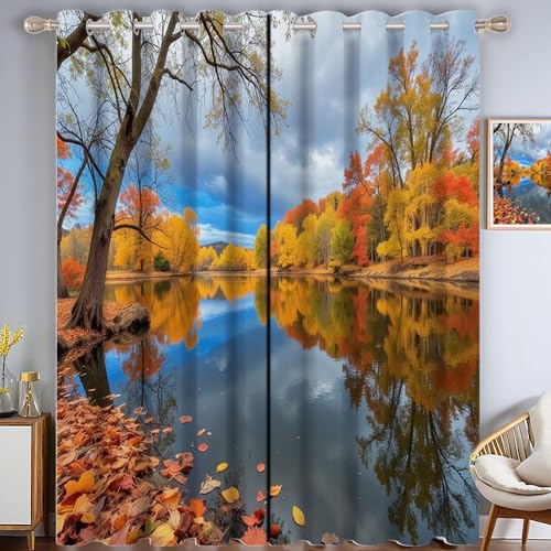 ZISTRCBAO Herbstwald Verdunkelungsvorhänge, Landschaftsrealismus Thermisch Isoliert Fensterbehandlung Vorhänge Für Wohnzimmer Dekoration, Dunkelorange 2 Paneele H160xB80cm ZISTRCBAO Herbstwald Verdunkelungsvorhänge, Landschaftsrealismus Thermisch Isoliert Fensterbehandlung Vorhänge Für Wohnzimmer Dekoration, Dunkelorange 2 Paneele H160xB80cm von ZISTRCBAO
