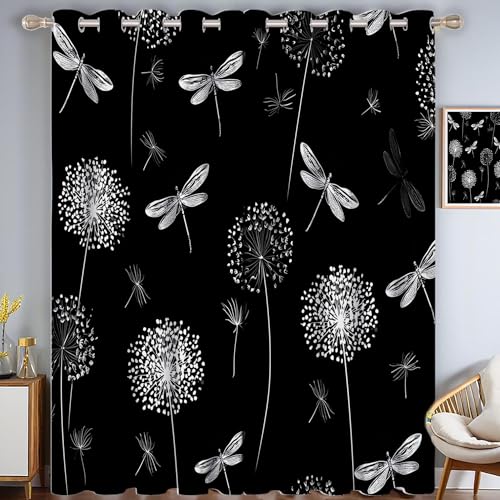 ZISTRCBAO Löwenzahn Libelle Verdunkelungsvorhänge, Minimalistische Kunst Thermisch Isoliert Fensterbehandlung Vorhänge Für Wohnzimmer Dekoration, Schwarz 2 Paneele H213xB137cm ZISTRCBAO Löwenzahn Libelle Verdunkelungsvorhänge, Minimalistische Kunst Thermisch Isoliert Fensterbehandlung Vorhänge Für Wohnzimmer Dekoration, Schwarz 2 Paneele H213xB137cm von ZISTRCBAO